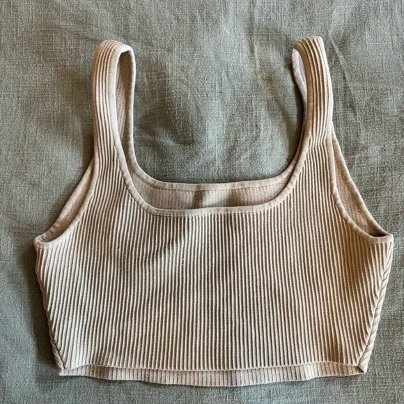 Babaton Beige Sculpt Knit Crop Top - size M - Picture 3 of 6